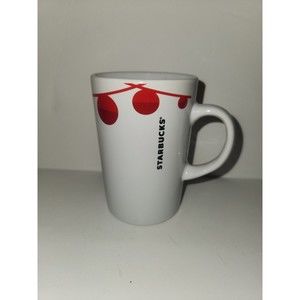 Starbucks 2012 White Cup with String of Red Christmas Lights/Ornaments